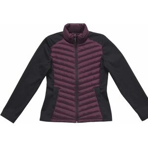 32 Degrees Women's Black and Dark Purple Puffer Jacket